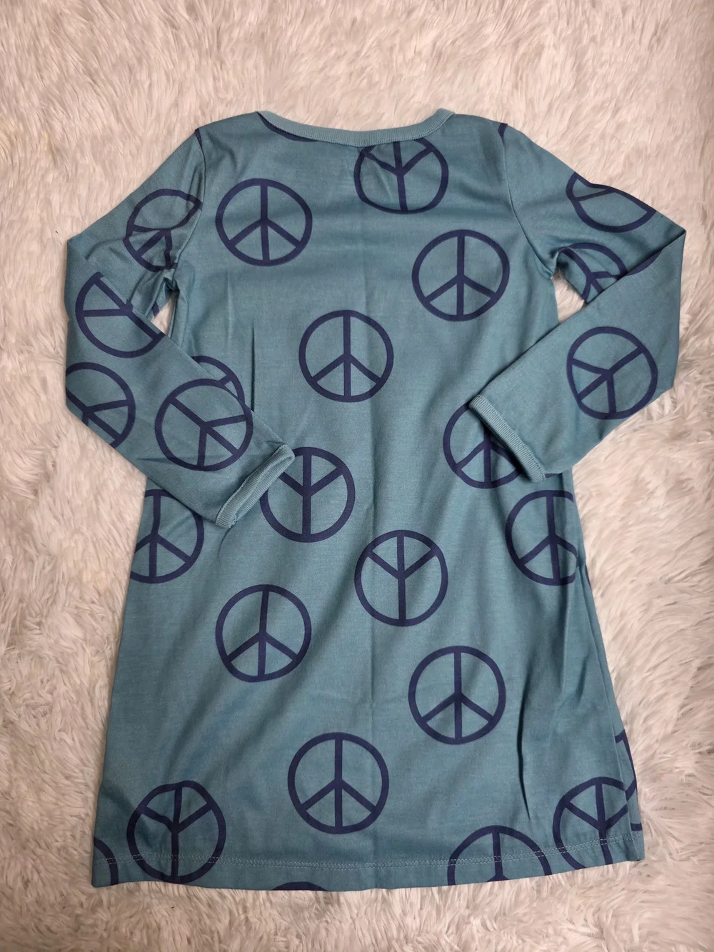 Carter's Teal Long Sleeve Peace Sign Nightgown